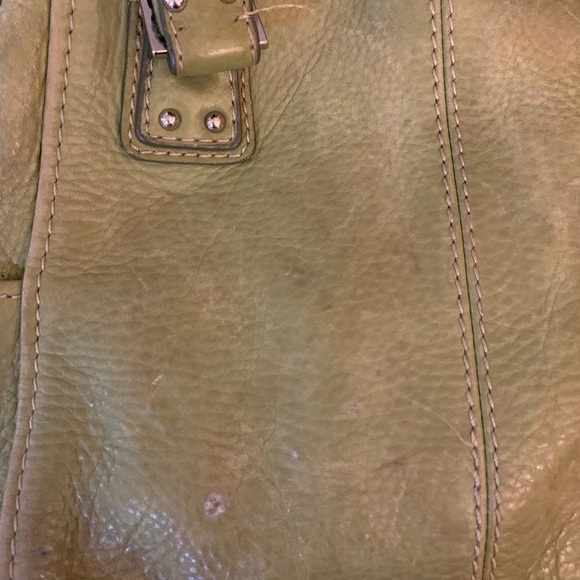 Fossil Avocado Green, Cow Hide Leather Satchel Bag/ Crossbody Purse - Picture 15 of 16